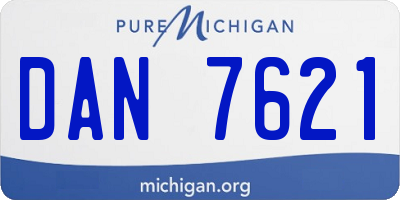 MI license plate DAN7621