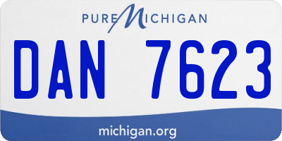 MI license plate DAN7623