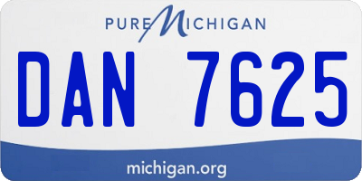 MI license plate DAN7625
