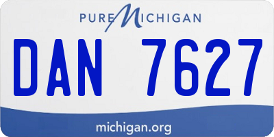 MI license plate DAN7627