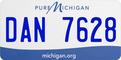 MI license plate DAN7628