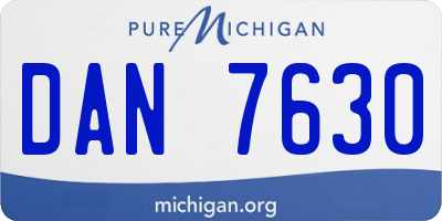 MI license plate DAN7630