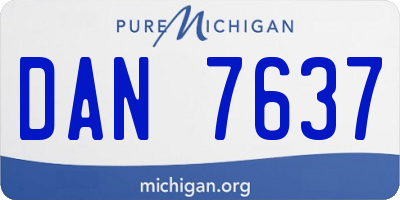 MI license plate DAN7637