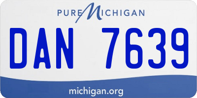 MI license plate DAN7639