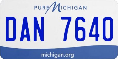MI license plate DAN7640