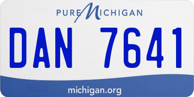 MI license plate DAN7641