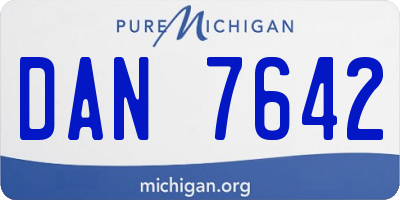 MI license plate DAN7642