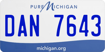 MI license plate DAN7643