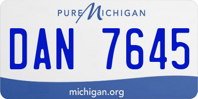 MI license plate DAN7645