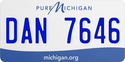 MI license plate DAN7646
