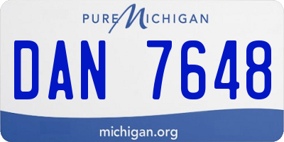 MI license plate DAN7648