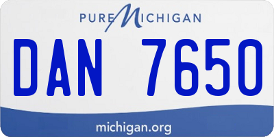 MI license plate DAN7650