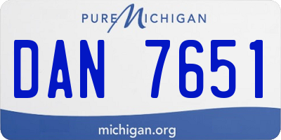 MI license plate DAN7651