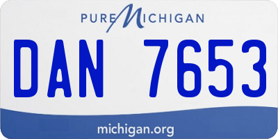 MI license plate DAN7653