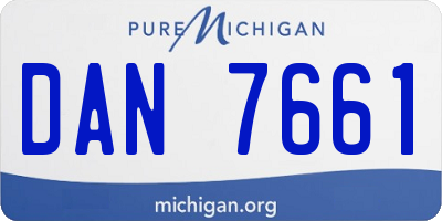 MI license plate DAN7661