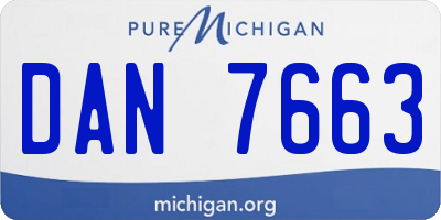 MI license plate DAN7663