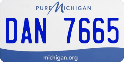 MI license plate DAN7665