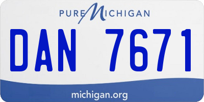 MI license plate DAN7671