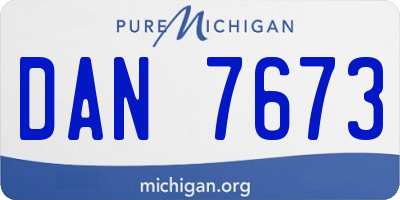 MI license plate DAN7673