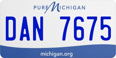 MI license plate DAN7675