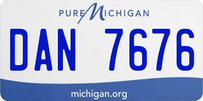 MI license plate DAN7676