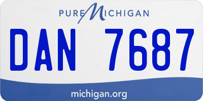 MI license plate DAN7687
