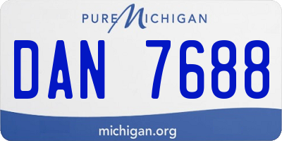 MI license plate DAN7688