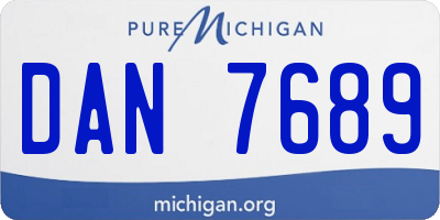 MI license plate DAN7689
