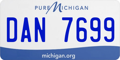 MI license plate DAN7699