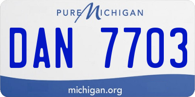 MI license plate DAN7703