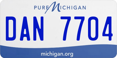 MI license plate DAN7704