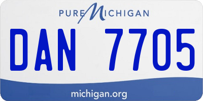 MI license plate DAN7705