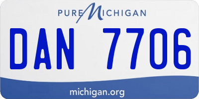 MI license plate DAN7706