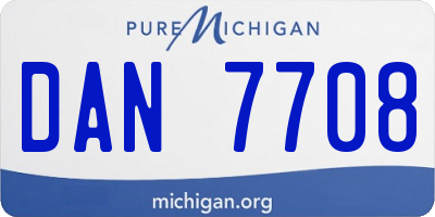 MI license plate DAN7708