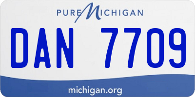 MI license plate DAN7709