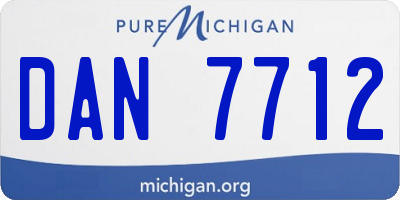 MI license plate DAN7712