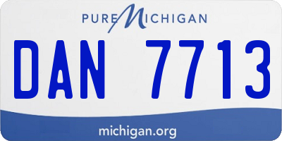 MI license plate DAN7713