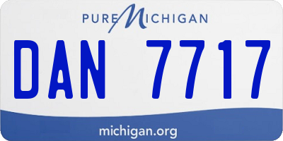 MI license plate DAN7717