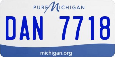 MI license plate DAN7718