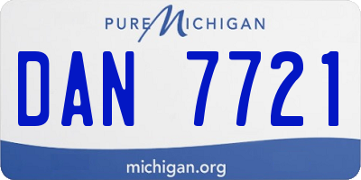MI license plate DAN7721
