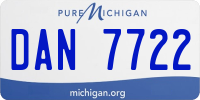 MI license plate DAN7722