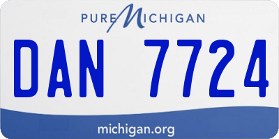 MI license plate DAN7724