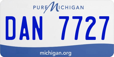 MI license plate DAN7727