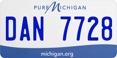 MI license plate DAN7728