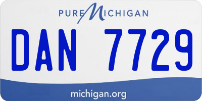 MI license plate DAN7729
