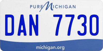 MI license plate DAN7730