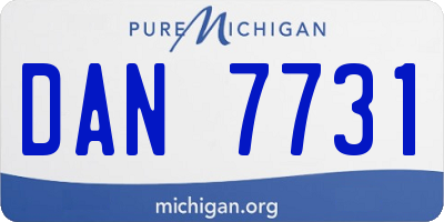 MI license plate DAN7731