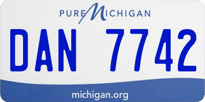 MI license plate DAN7742