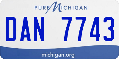 MI license plate DAN7743