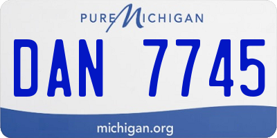 MI license plate DAN7745